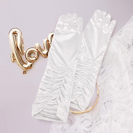 Dressy satin ruffle gloves