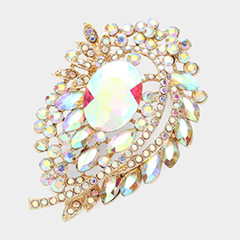 Oval Stone Accented Bouquet Pin Brooch