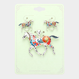 Running Horse Pendant Set