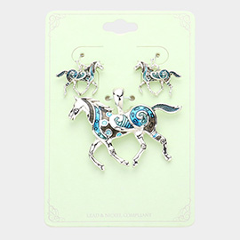 Running Horse Pendant Set