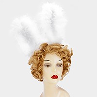 Bunny ears fur lace headband