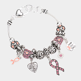 Pink Ribbon Full Charm Bracelet