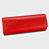 Crystal Cover Shimmery Evening Clutch Bag with Metal Chain Strap