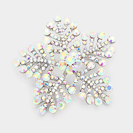 Crystal Pave Snowflake Pin Brooch