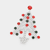 Crystal Christmas Tree Pin Brooch