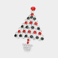 Crystal Christmas Tree Pin Brooch