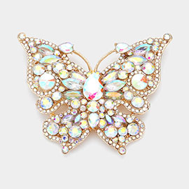 Glass Crystal Butterfly Pin Brooch