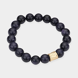 Semi precious stone beaded stretch bracelet