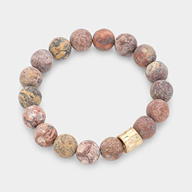 Semi precious stone beaded stretch bracelet