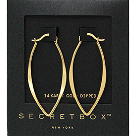 SECRET BOX_14K Gold Dipped Metal Hoop Pin Catch Earrings