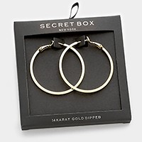 Secret Box _ 14K Gold Dipped Metal Hoop Earrings