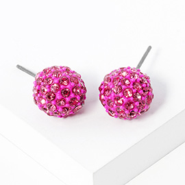 Crystal Paved Disco Ball Stud Earrings