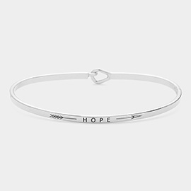 HOPE Message Thin Brass Metal Hook Bracelet