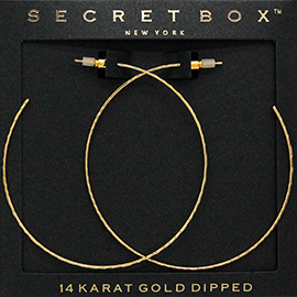 SECRET BOX_14K Gold Dipped Wire Hoop Earrings