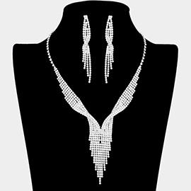 Rhinestone Fringe Necklace