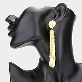 Beaded Tassel Dangle Earrings