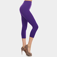 Solid high waist midi leggings