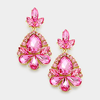 Marquise Crystal Statement Evening Earrings