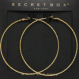 SECRET BOX_14K Gold Dipped Textured Gold Dipped Hoop Earrings