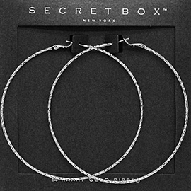 SECRET BOX_Sterling Silver Dipped Textured Hoop Earrings