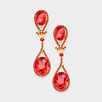 Crystal Rhinestone Marquise Evening Earrings