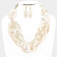 Celluloid Acetate Link Necklace