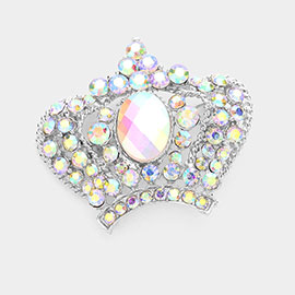 Pave Crystal Crown Pin Brooch