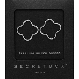 SECRET BOX_Sterling Silver Dipped Quatrefoil Stud Earrings