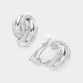 Metal Knot Clip on Earrings