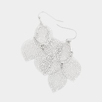 Filigree Leaf Metal Earrings