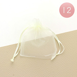 12PCS - 3 X 3.5 Ribboned Organza Gift Bags