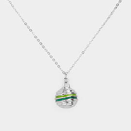 Enamel Metal Pendant Necklace