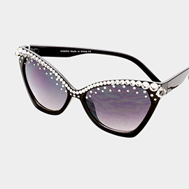 Crystal Rhinestone Cat Eye Sunglasses