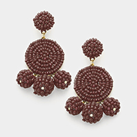 Beaded triple ball earrings