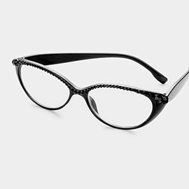 Crystal Detail Semi Cat Eyes Reading Glasses