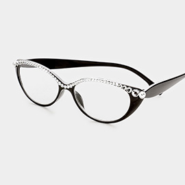 Crystal Detail Semi Cat Eyes Reading Glasses