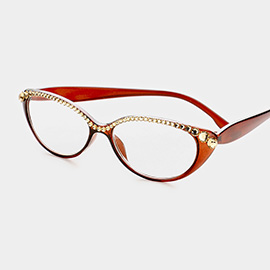 Crystal Detail Semi Cat Eyes Reading Glasses