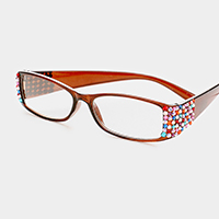 Crystal Detail Rectangular Reading Glasses