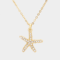 Beaded Starfish Pendant Necklace