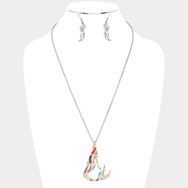 Patterned Mermaid Pendant Necklace