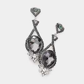 Crystal rhinestone teardrop evening earrings