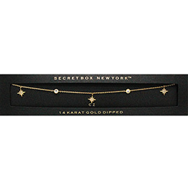 SECRET BOX_14K Gold Dipped CZ North Star Necklace