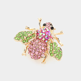 Honey Bee Crystal Rhinestone Pin Brooch