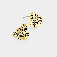 Vintage Watermelon Metal Stud Earrings