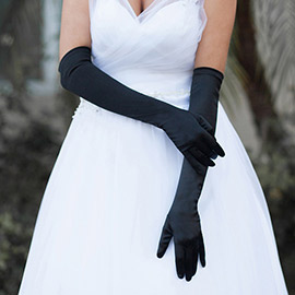 Dressy Satin Long Wedding Gloves