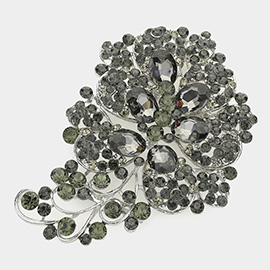 Glass Stone Flower Pin Brooch