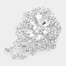 Glass Stone Flower Pin Brooch