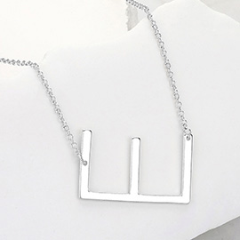 -E- Metal Monogram Pendant Necklace