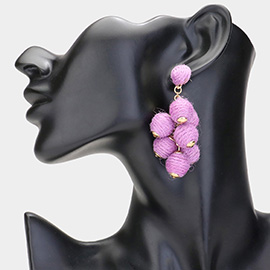 Thread Ball Cluster Vine Dangle Earrings