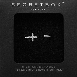 SECRET BOX_Sterling silver Dipped CZ Cross Ring